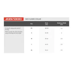 Ezydog Neo Classic Collar, Red, Extra Small -Ezydog ezydog neo classic collar size chart 1